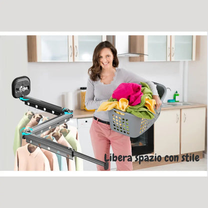 AeroDry™ | Stendibiancheria da Parete Estensibile & Senza Trapano