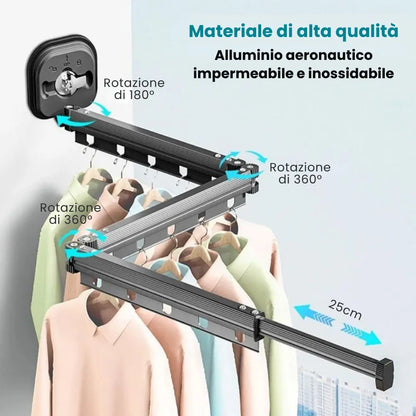 AeroDry™ | Stendibiancheria da Parete Estensibile & Senza Trapano