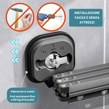 AeroDry™ | Stendibiancheria da Parete Estensibile & Senza Trapano